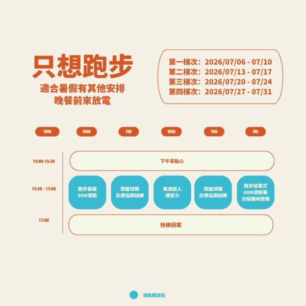 只想跑步【暑假速度課】