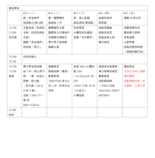 截圖 2026-07-20 下午1.47.23 【8/3-8/7 板橋】夏日短跑暑訓:大人們的平日半天集訓